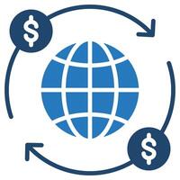 globale costo ottimizzazione icona linea illustrazione vettore