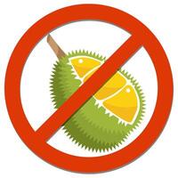 divieto cartello con durian vettore