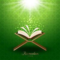 musulmano Corano con Magia leggero per Ramadan di Islam vettore
