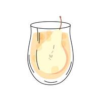 Pera vaniglia Gin frizzante. estate cocktail isolato su bianca sfondo. bevanda con ghiaccio cubi e Pera. cocktail per menù, bar vettore