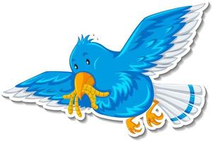 simpatico adesivo cartone animato animale uccello blu vettore