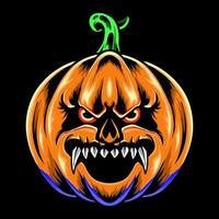 mostro di zucca spaventoso halloween premium vector thshirt design illustrazione