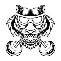 illustrazione vettoriale testa di tigre