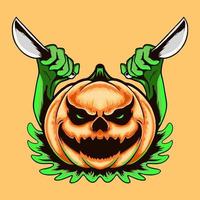 mostro di zucca spaventoso halloween premium vector thshirt design illustrazione