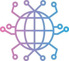 globale networking linea pendenza icona design vettore