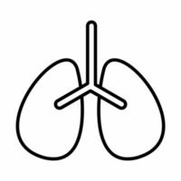 icona di polmoni line.eps vettore