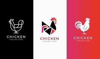 pollo logo design ristorante Hotel icona astratto Gallo modello illustrazione vettore