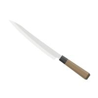 yanagiba o shobu, Yanagi, tradizionale giapponese cucina coltello piatto design illustrazione isolato su bianca sfondo. un' tradizionale giapponese cucina coltello con un' acciaio lama e di legno maneggiare. vettore