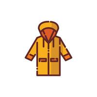 pioggia cappotto diretto icona - autunno stagione icona illustrazione design vettore