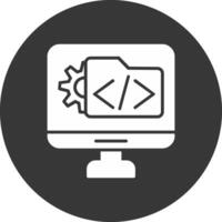 Software sviluppo glifo rovesciato icona vettore
