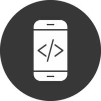 App sviluppo glifo rovesciato icona vettore