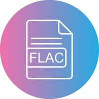flac file formato linea pendenza cerchio icona vettore