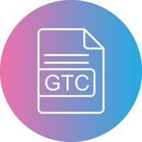 gtc file formato linea pendenza cerchio icona vettore