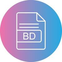bd file formato linea pendenza cerchio icona vettore