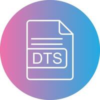 dts file formato linea pendenza cerchio icona vettore