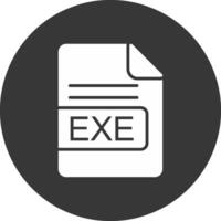 EXE file formato glifo rovesciato icona vettore