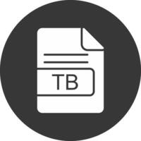 tb file formato glifo rovesciato icona vettore