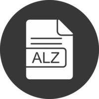 alz file formato glifo rovesciato icona vettore