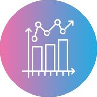 bar grafico linea pendenza cerchio icona vettore