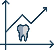 statistiche linea pieno grigio icona vettore