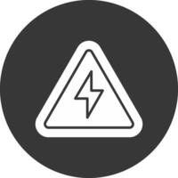 elettrico Pericolo cartello glifo rovesciato icona vettore