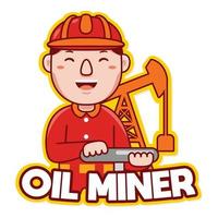 logo della professione di minatore di petrolio vettore