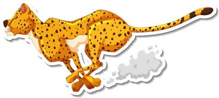 ghepardo in esecuzione personaggio dei cartoni animati su sfondo bianco