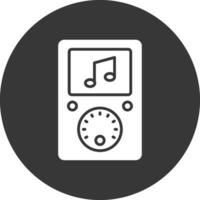 icona del glifo invertito del lettore musicale vettore