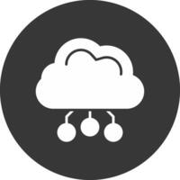 digitale nube glifo rovesciato icona vettore