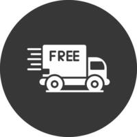 gratuito consegna glifo rovesciato icona vettore