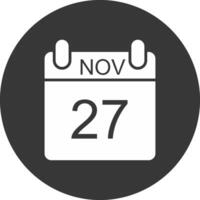 novembre glifo rovesciato icona vettore