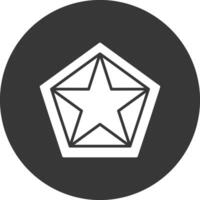 stella pentagono glifo rovesciato icona vettore
