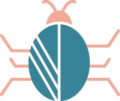 icona a due colori del glifo del bug vettore