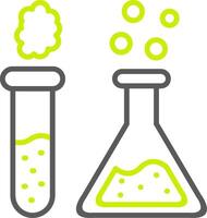 icona a due colori della linea delle provette vettore