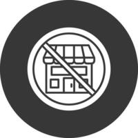 Proibito cartello glifo rovesciato icona vettore