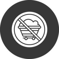 Proibito cartello glifo rovesciato icona vettore