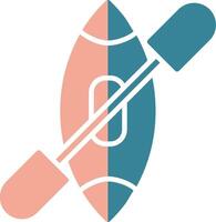 icona a due colori del glifo del kayak vettore