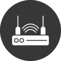 router dispositivo glifo rovesciato icona vettore
