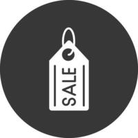 vendita etichetta glifo rovesciato icona vettore