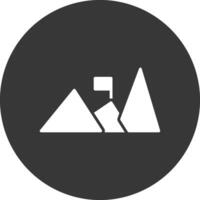 icona glifo invertito montagne vettore