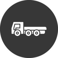 icona del glifo invertito del camion vettore