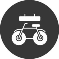 bicicletta glifo rovesciato icona vettore