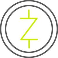 zcash linea Due colore icona vettore