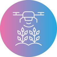 agricolo droni linea pendenza cerchio icona vettore