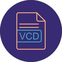 vcd file formato linea Due colore cerchio icona vettore