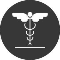 icona del glifo della medicina invertito vettore