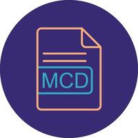 mcd file formato linea Due colore cerchio icona vettore