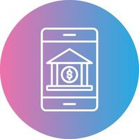 bancario App linea pendenza cerchio icona vettore