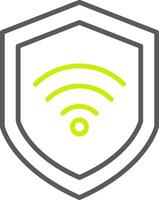 icona a due colori della linea di sicurezza wifi vettore