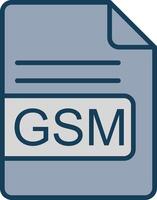 gsm file formato linea pieno grigio icona vettore